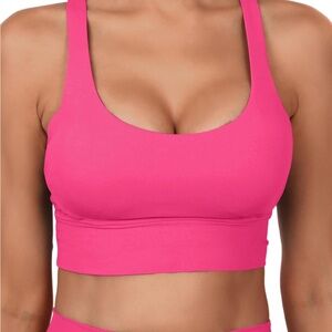 Pink Push Up Effect Sports Bra
